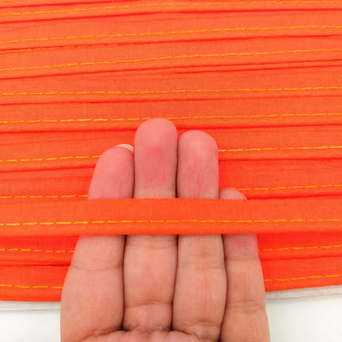3 Yards, 5mm Flanged Insertion Piping on 10mm Band, Orange Fabric Trim